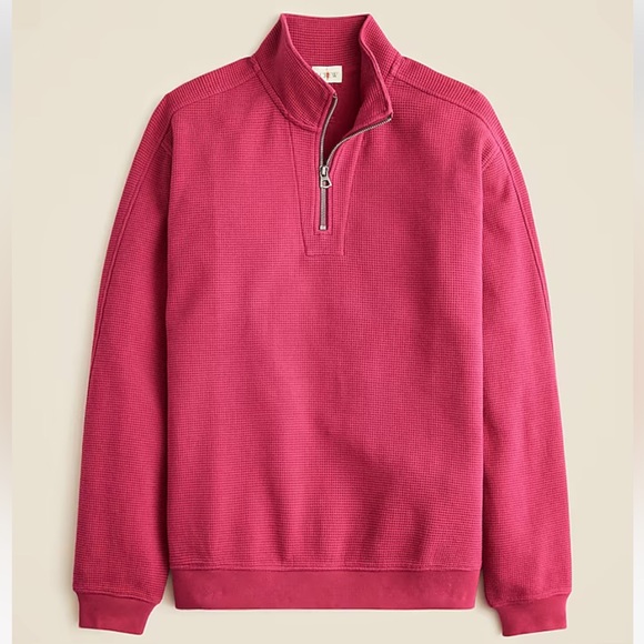 ⚓️ J.Crew NWOT Mens Brushed Waffle-knit Half-zip Pullover Sweatshirt XS